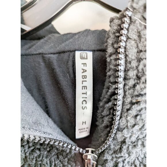 Fabletics Lotta Cocoon Zip Hoodie Black Medium Womens Sherpa Fuzzy Coat Jacket - Picture 6 of 6